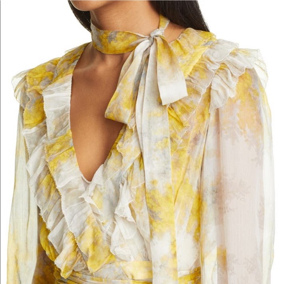 Zimmermann Wild Botanica Frill Wrap Dress - Wattle ♥️ Worn For Pictures only - Picture 4 of 11